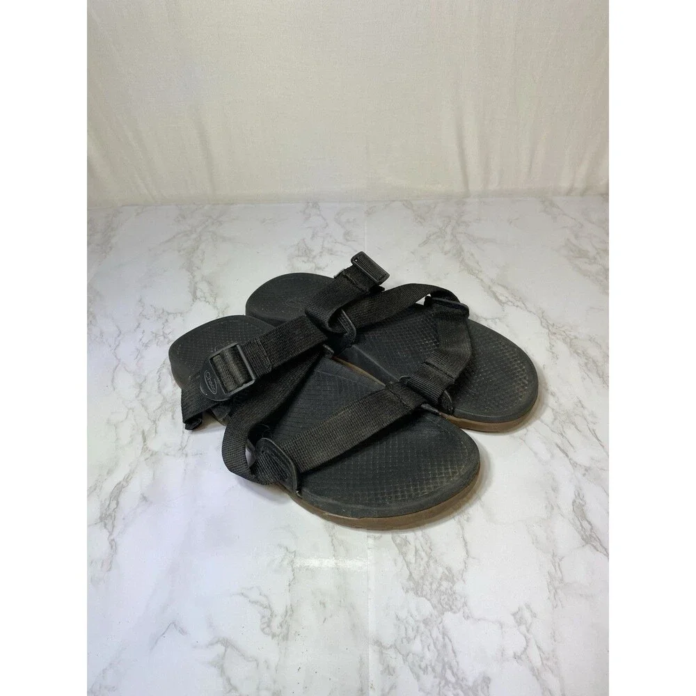 Chaco Lowdown Mens Size 7 Black Beach Walking Outdoor Strappy Slide Sandals